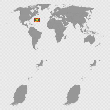 Dünya Konumu ile Grenada Haritası Ayarları.