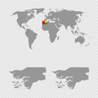 Dünya Konumu ile Gine Bissau Haritası.