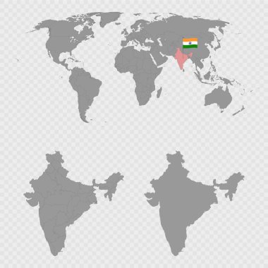 Dünya Konumuyla Hindistan Haritası Ayarları.