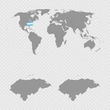 Dünya Konumu ile Honduras Haritası Ayarlandı.