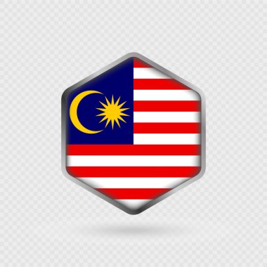Altıgen Şeklinde Malezya Bayrak Simgesi.