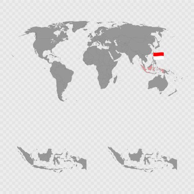 Dünya Konumu ile Endonezya Haritası Ayarlandı.