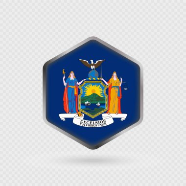 New York Eyaleti Altıgen Şeklinde Bayrak Simgesi.