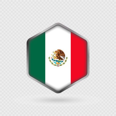 Altıgen Şeklinde Meksika Bayrak Simgesi.