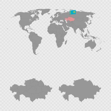 Dünya Konumu ile Kazakistan Haritası Ayarlandı.