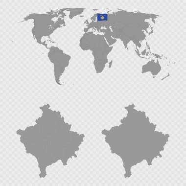 Kosova Haritası Dünya Konumuyla Ayarlandı.