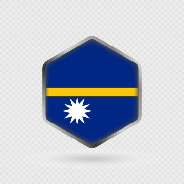 Altıgen Şeklinde Nauru Bayrak Simgesi.