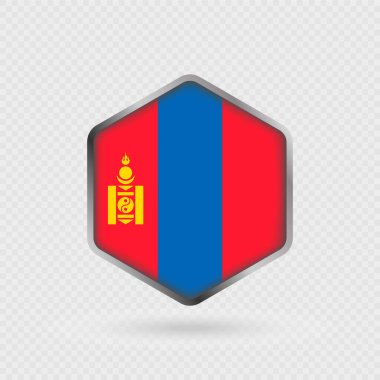 Altıgen Şeklinde Moğolistan Bayrağı Simgesi.