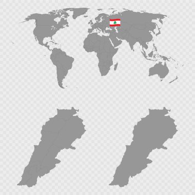 Dünya Konumu ile Lübnan Haritası Ayarlandı.