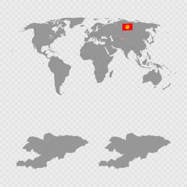 Kırgızistan Haritası Dünya Konumu ile Ayarlandı.