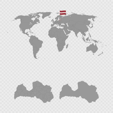 Dünya Konumu ile Letonya Haritası Ayarları.