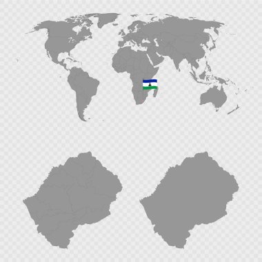 Dünya Konumu ile Lesotho Haritası Ayarlandı.
