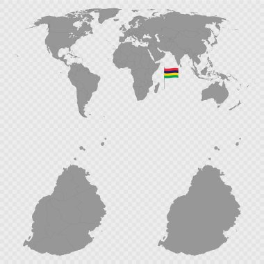 Mauritius Haritası Dünya Konumu ile Ayarlandı.