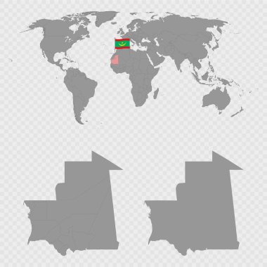 Dünya Konumu ile Moritanya Haritası Ayarlandı.