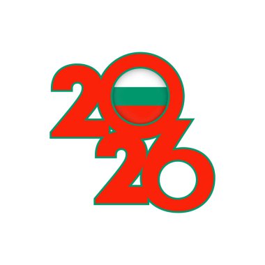 İçinde Bulgaristan bayrağı olan 2026 bayrağı.