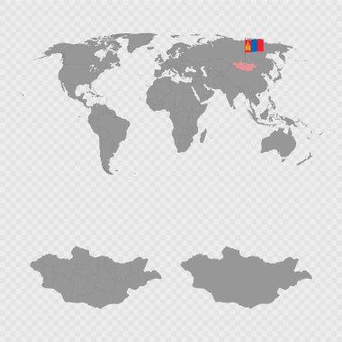 Dünya Konumuyla Moğolistan Haritası.