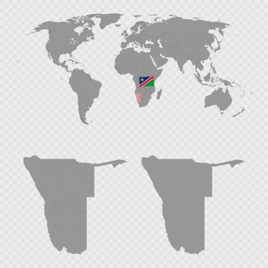 Dünya Konumu ile Namibya Haritası Ayarlandı.