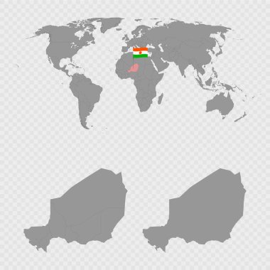Nijer Haritası Dünya Konumuyla Ayarlandı.