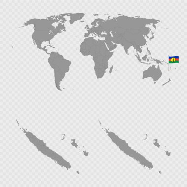 Dünya Konumu ile Yeni Kaledonya Haritası Ayarlandı.