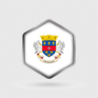 Altıgen Şeklinde Aziz Barthelemy Bayrak Simgesi.