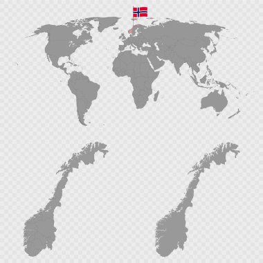 Dünya Konumuyla Norveç Haritası Ayarlandı.