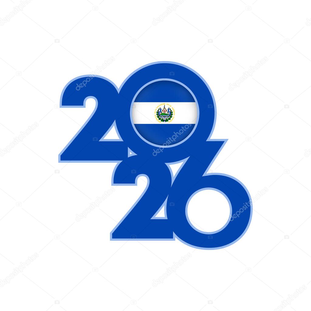 2026 banner with El Salvador flag inside.