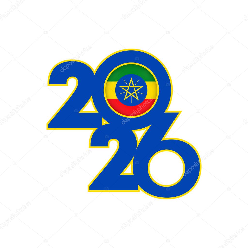 2026 banner with Ethiopia flag inside.
