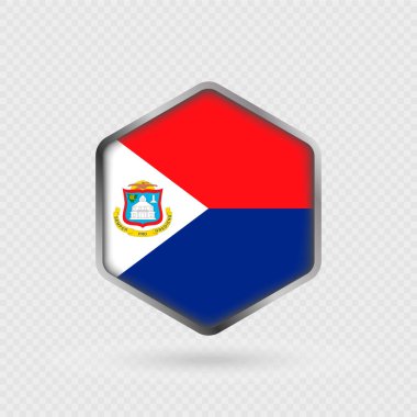 Altıgen Şeklinde Sint Maarten Bayrak Simgesi.