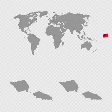 Dünya Konumu ile Samoa Haritası Ayarlandı.