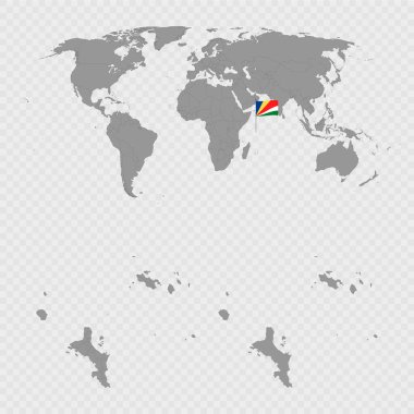 Dünya Konumu ile Seyşeller Haritası Ayarlandı.