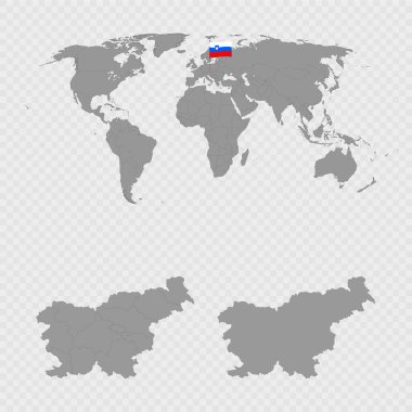 Slovenya Haritası Dünya Konumuyla Ayarlandı.