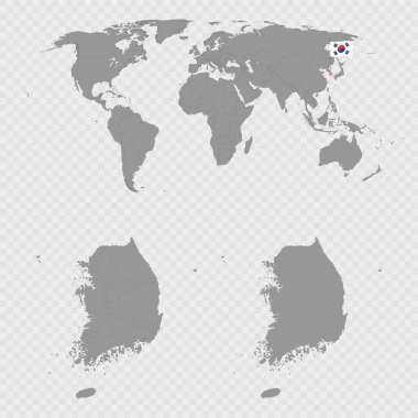 Dünya Konumuyla Güney Kore Haritası Ayarlandı.