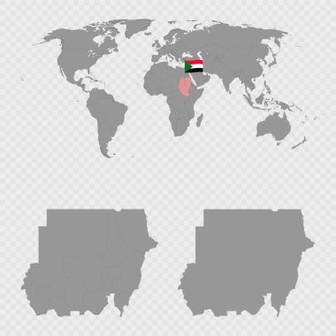 Sudan Haritası Dünya Konumu ile Ayarlandı.