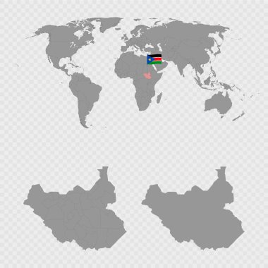 Dünya Konumu ile Güney Sudan Haritası Ayarlandı.