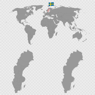 Dünya Konumu ile İsveç Haritası Ayarları.