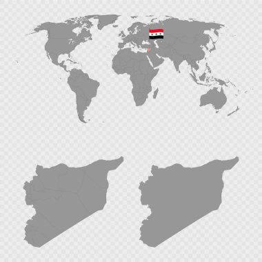 Dünya Konumu Belirlenmiş Suriye Haritası.