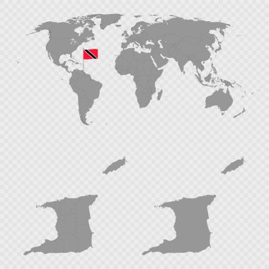 Dünya Konumu ile Trinidad ve Tobago Haritası.