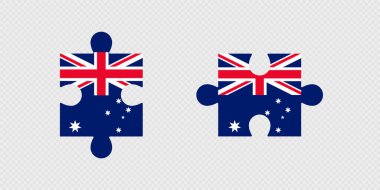 Avustralya Bayrağıyla Bulmaca Parçaları.
