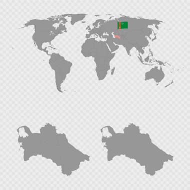 Dünya Konumuyla Türkmenistan Haritası Ayarlandı.