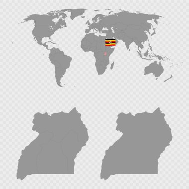 Dünya Konumu ile Uganda Haritası Ayarları.