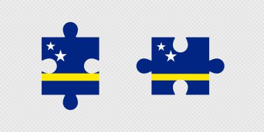 Curacao Bayrağıyla Bulmaca Parçaları.