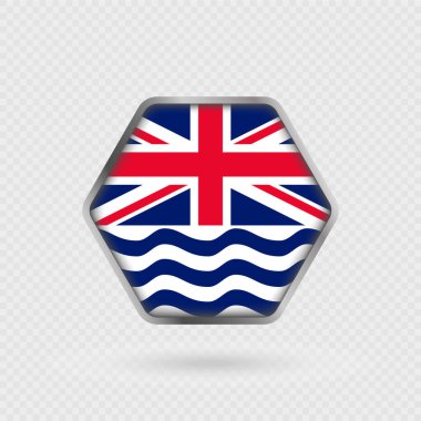 Altıgen çerçeveli İngiliz Hint Okyanusu Toprakları Bayrağı.