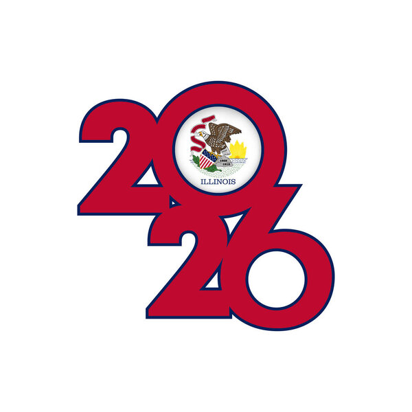 Знамя 2026 года с флагом Иллинойса.
