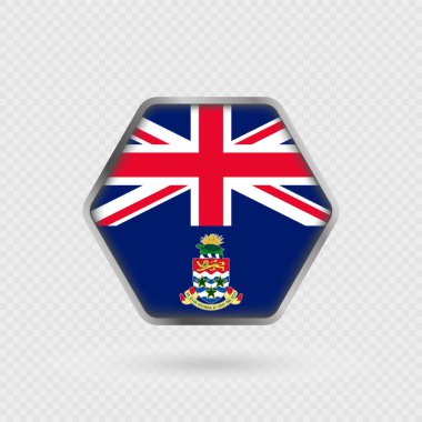 Altıgen çerçeveli Cayman Adaları bayrağı.