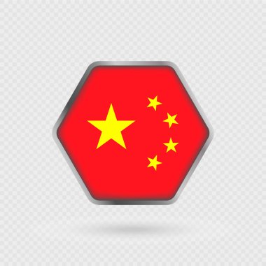 Altıgen çerçeveli Çin bayrağı.