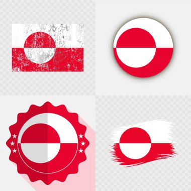 Grönland Ulusal Bayrak Simgesi Koleksiyonu.