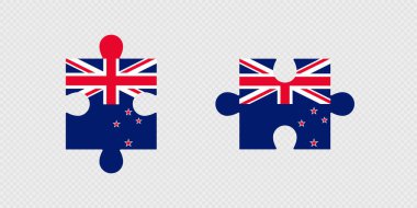 Yeni Zelanda Bayrağıyla Bulmaca Parçaları.