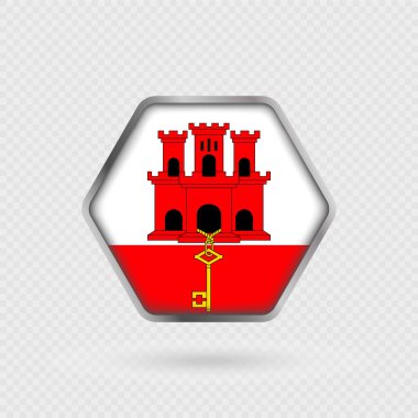 Altıgen çerçeveli Gibraltar bayrağı.