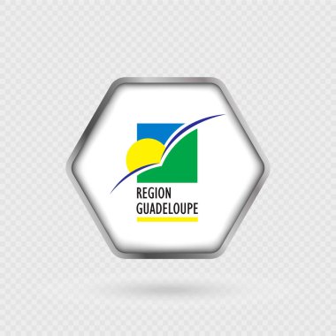 Altıgen çerçeveli Guadeloupe bayrağı.
