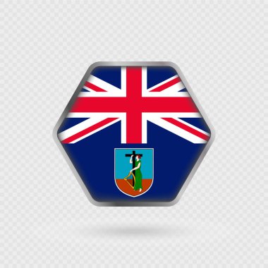 Altıgen çerçeveli Montserrat bayrağı.